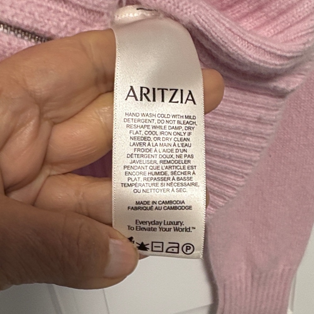 Aritzia Light Pink Zip-Front Hooded Cardigan - Picture 5 of 12